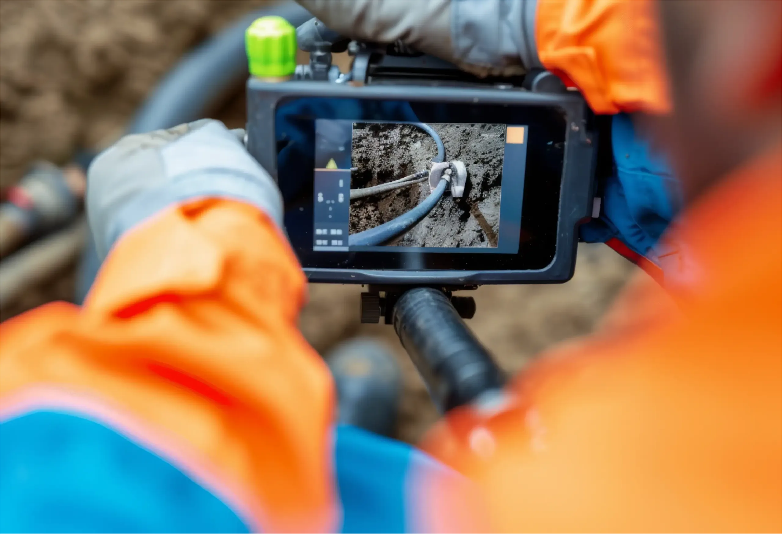 A professional plumbing company provides trenchless sewer line services for a home.